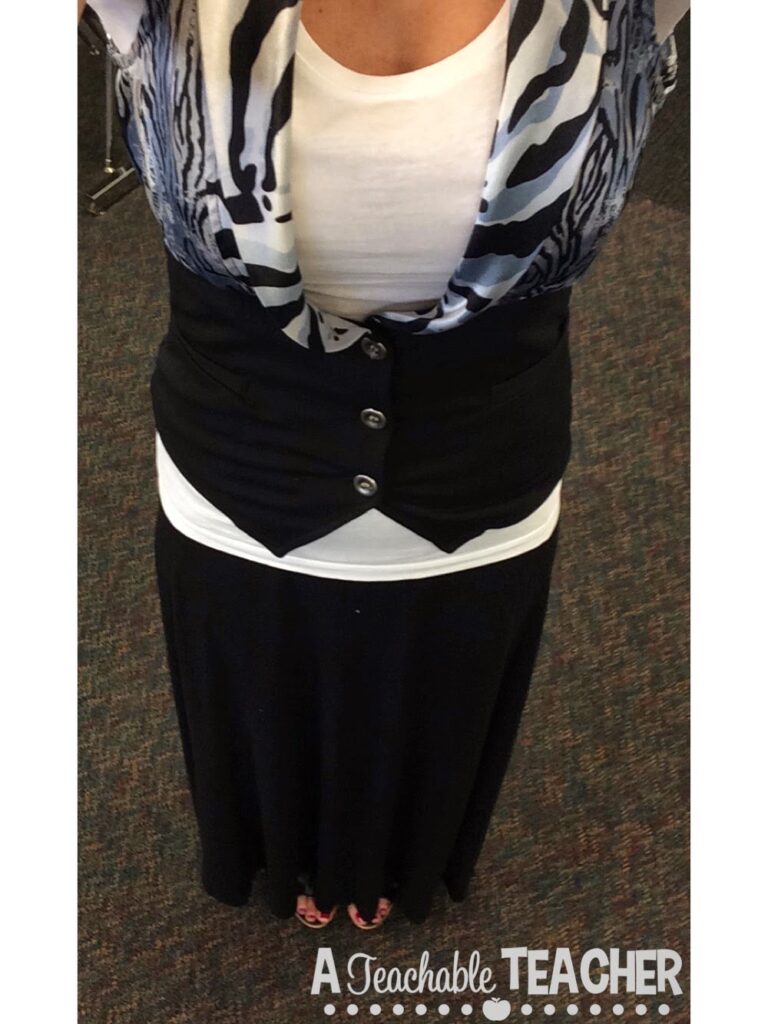 black and white teacher outfit