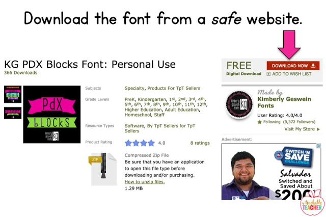 download the font from a safe website