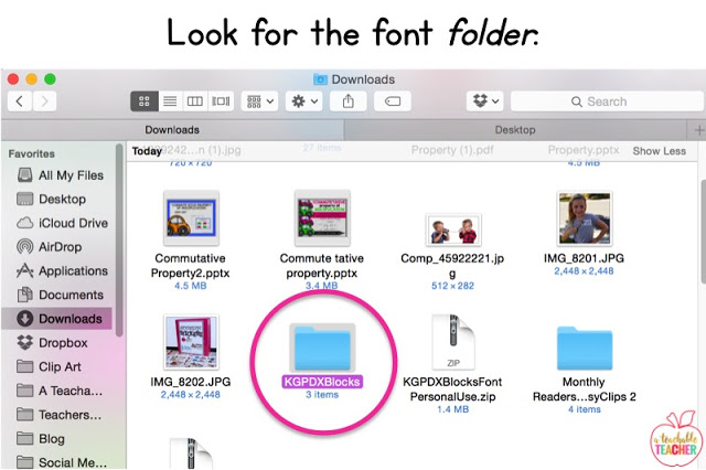 look for the font folder