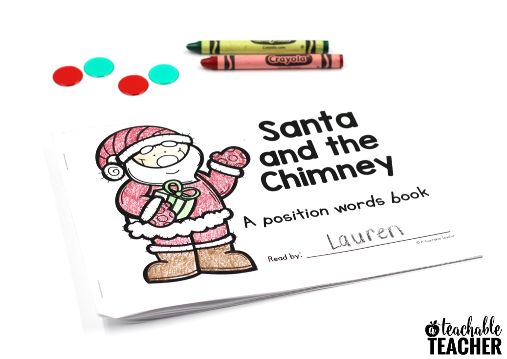 free Christmas position words activity