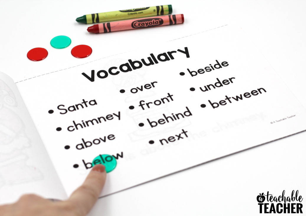 free Christmas position words activity 