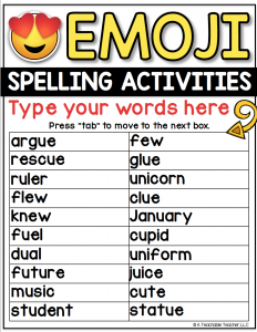 Editable Spelling Word Worksheets for ANY Word List!