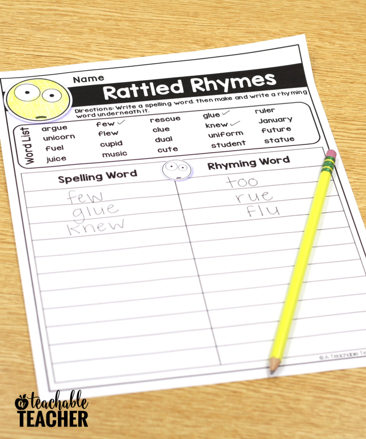 Editable Spelling Word Worksheets for ANY Word List!
