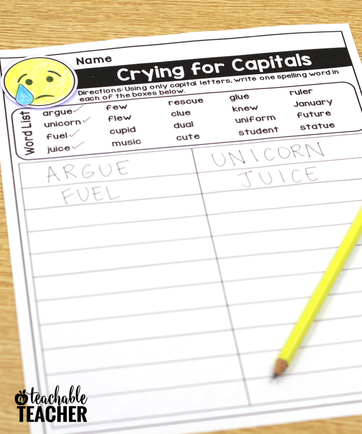 Editable Spelling Word Worksheets for ANY Word List!