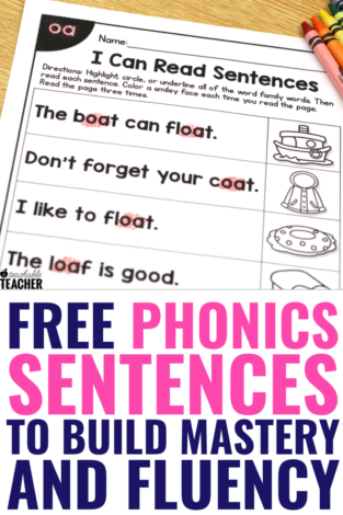 FREE Phonics Sentences Activities to Build Mastery and Fluency