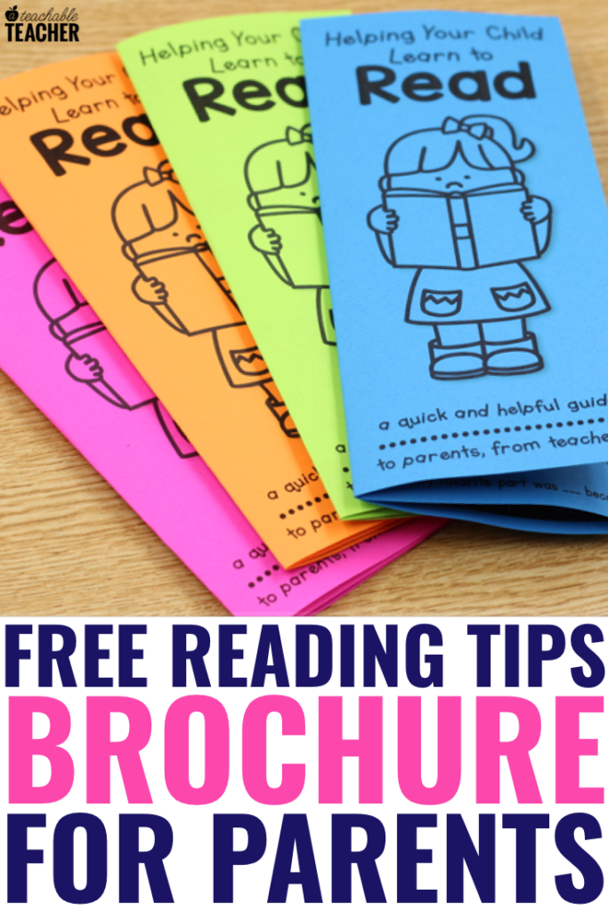 reading tips brochure for parents