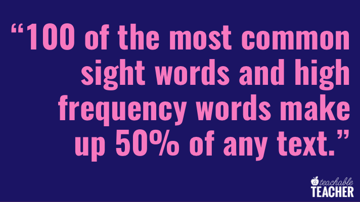 sight words and high frequency words