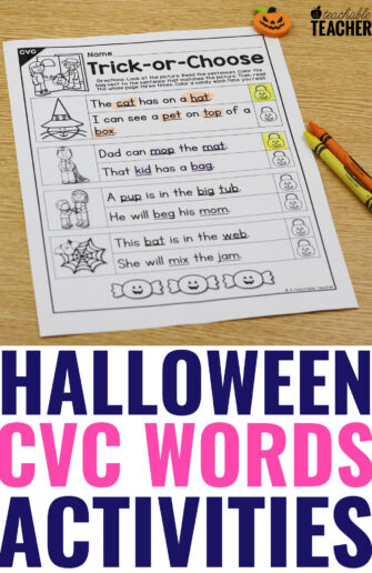 halloween cvc words sentences