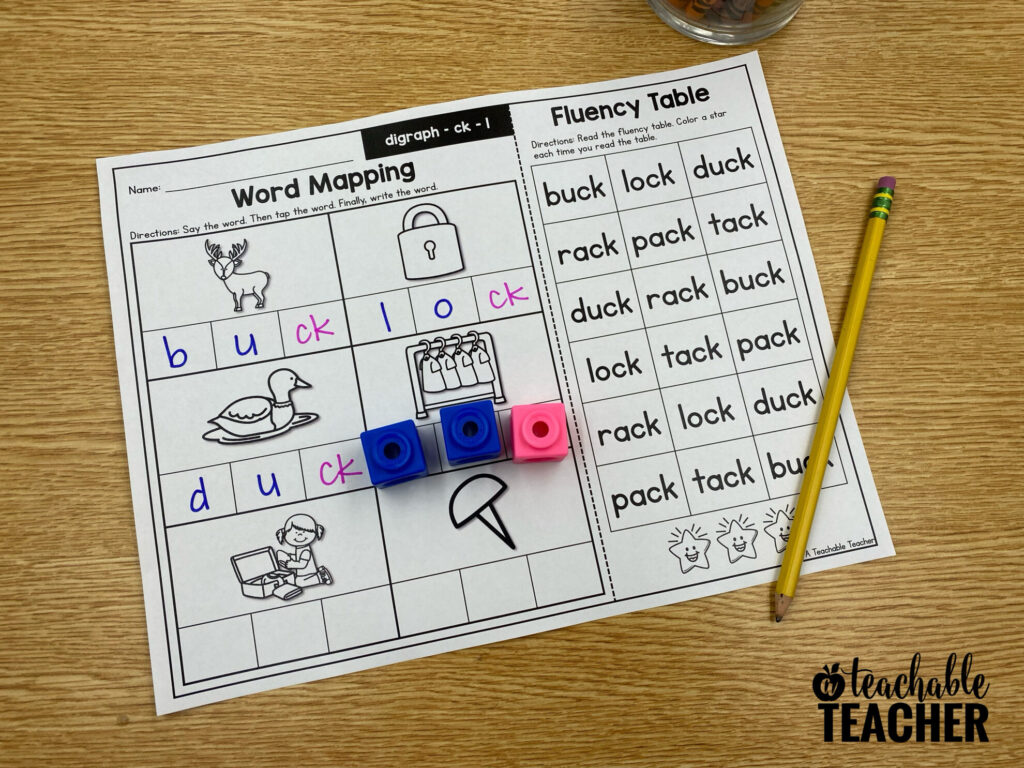 word mapping worksheets digraphs