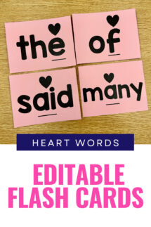 heart words flash cards