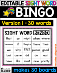 sight word bingo first grade