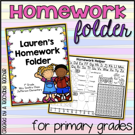 grade 1 homework cover page