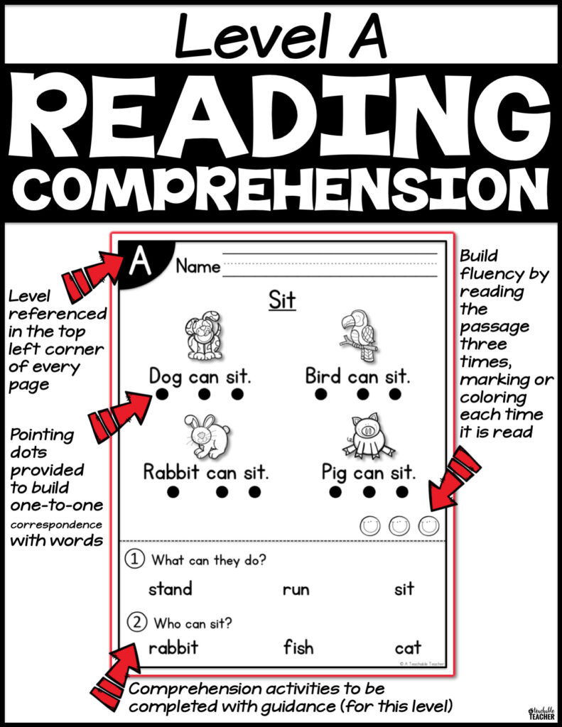Level A Reading Comprehension Passages and Questions - A Teachable Teacher