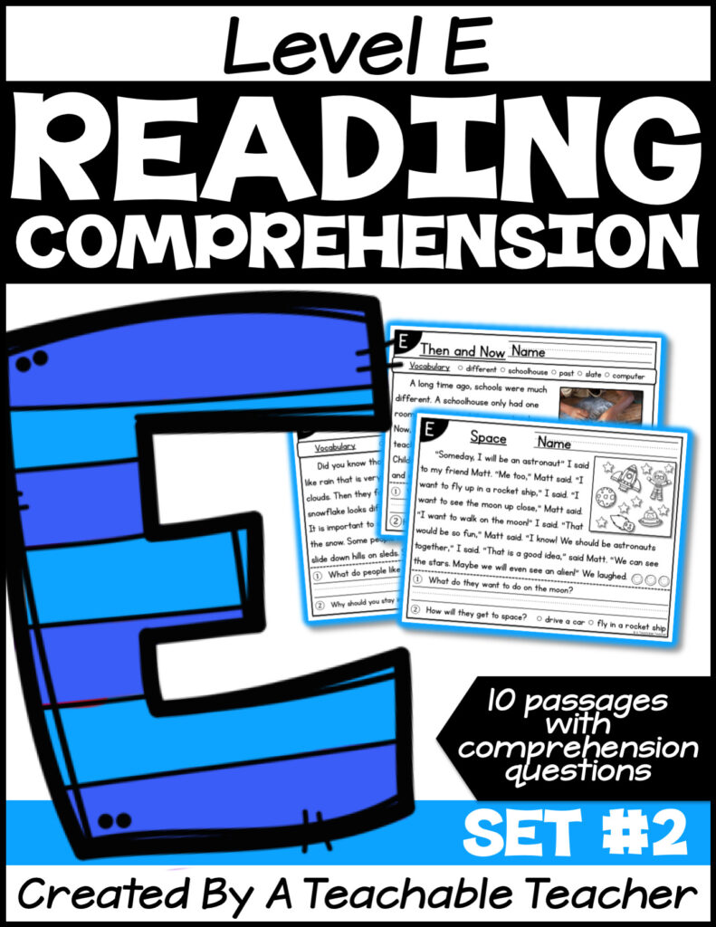 Level E Reading Comprehension Passages and Questions - Set Two - A ...
