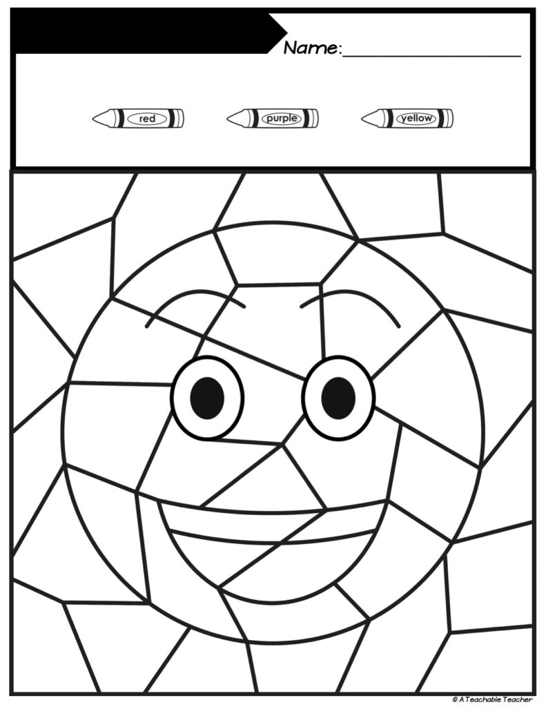 Editable Emoji Color-by-Code Activities - A Teachable Teacher