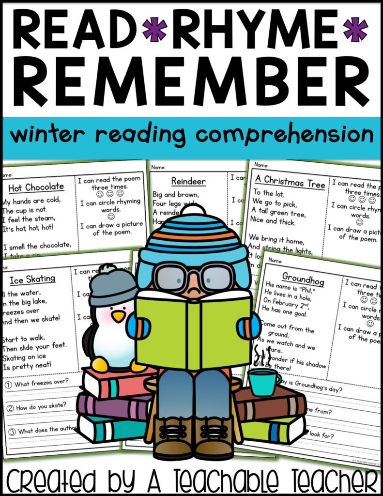 Read Rhyme Remember - Winter Reading Comprehension - A Teachable Teacher