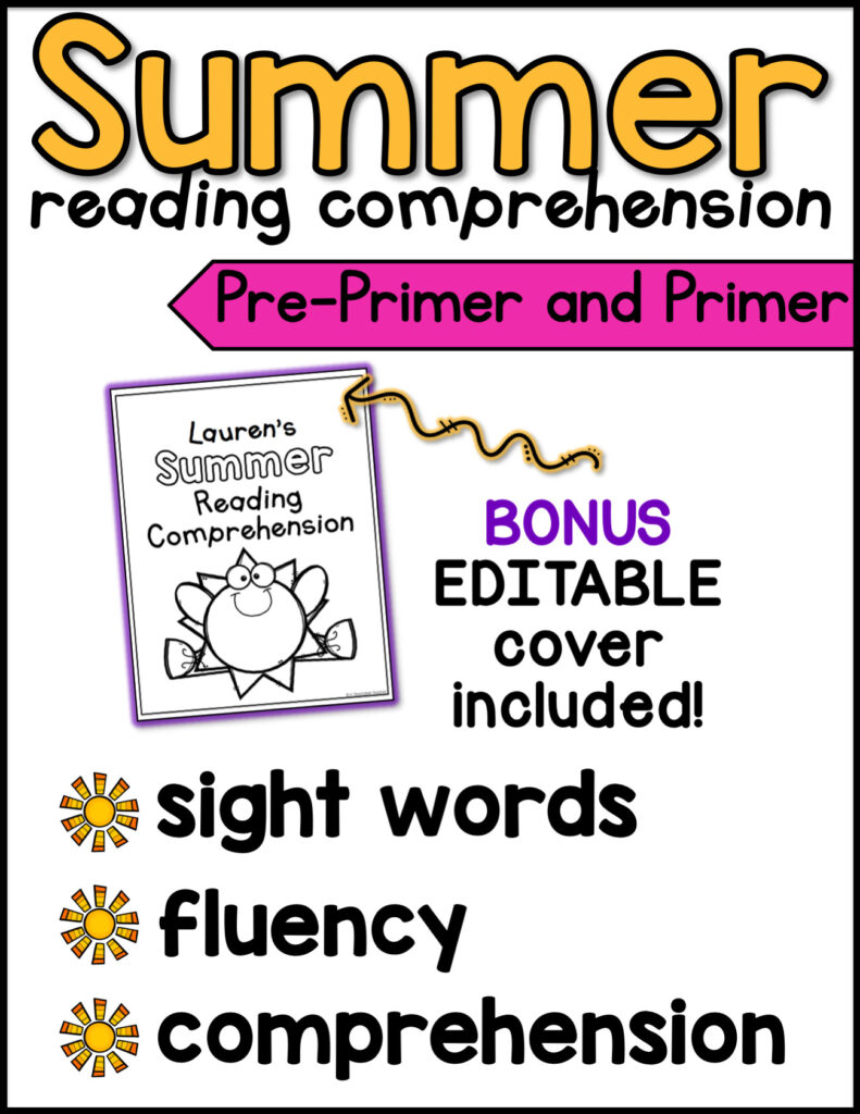 Summer Reading Comprehension - Pre-Primer and Primer - Kindergarten - A ...