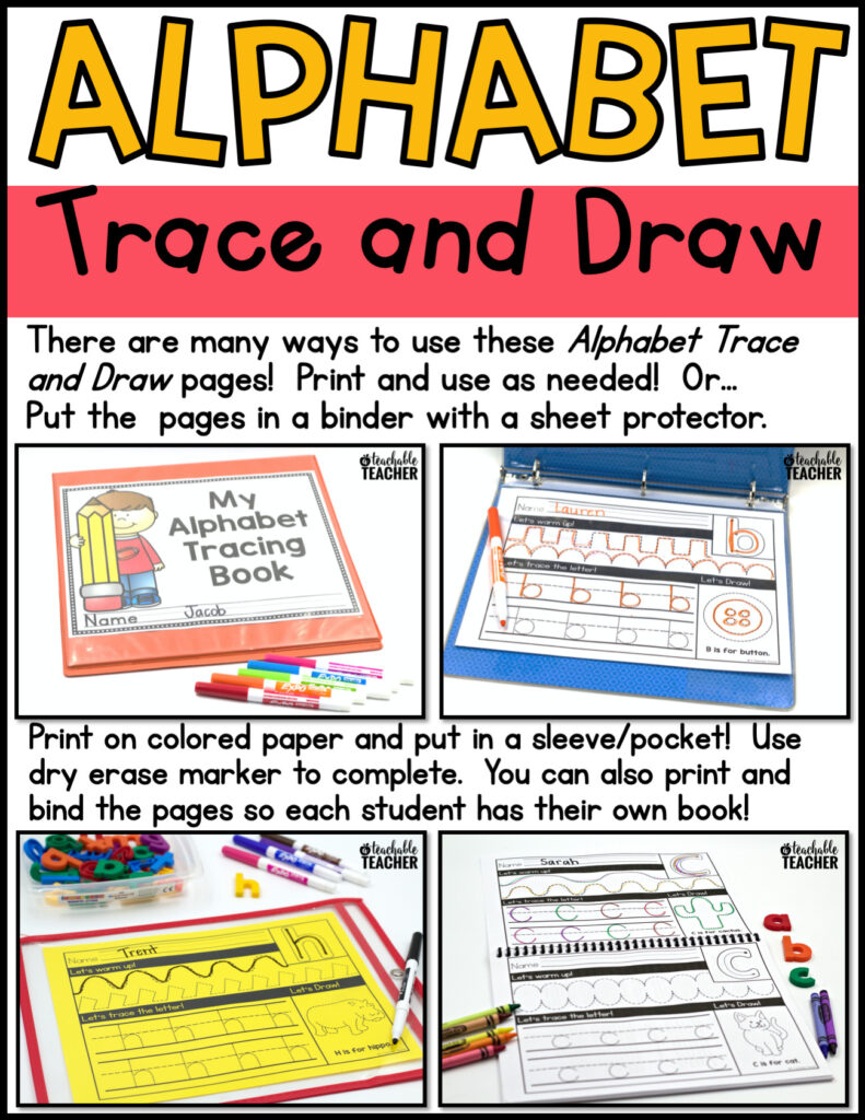 Alphabet Trace and Draw - A Teachable Teacher