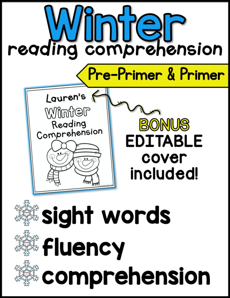Winter Reading Comprehension - Pre-Primer and Primer - Kindergarten - A ...