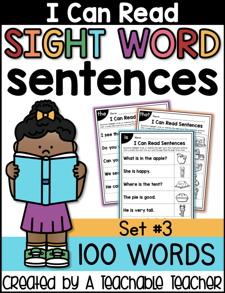 I Can Read - Sight Word Sentences Set #3 - A Teachable Teacher