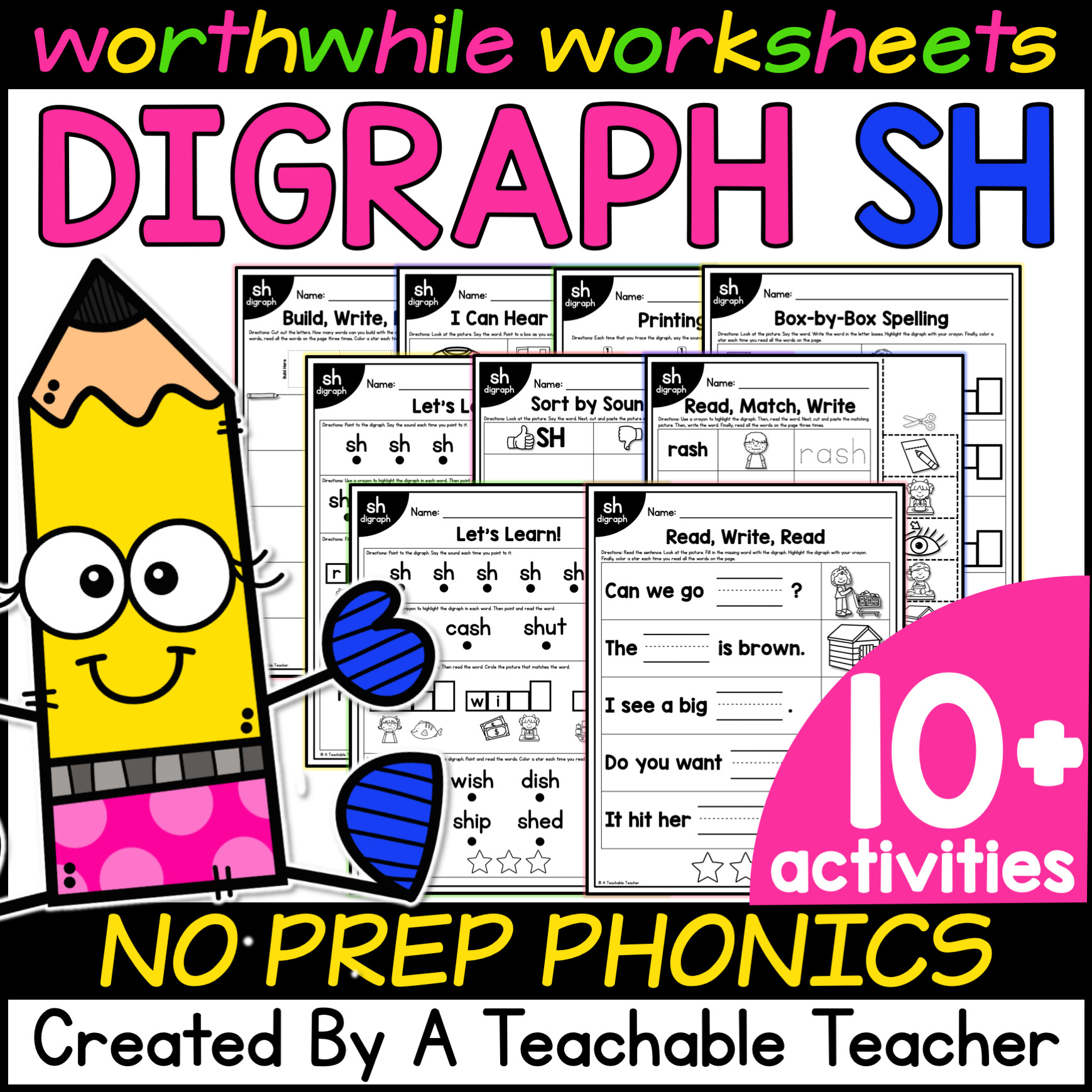 SH Digraph Worksheets For Teaching Digraphs SH A Teachable Teacher