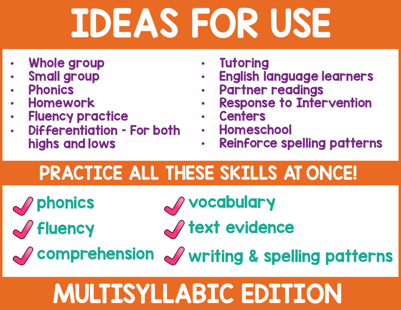 All-in-One Reading Passage Bundle: Multisyllabic Pack