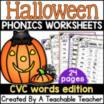 halloween phonics worksheets cvc edition