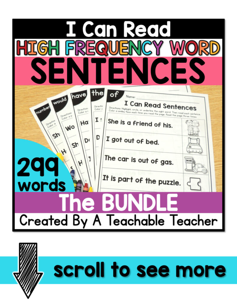 I Can Read Sight Word Sentences BUNDLE - A Teachable Teacher