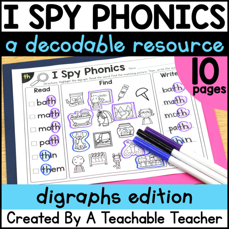 I Spy Phonics: Read & Write Words with Consonant Digraphs - A Teachable ...